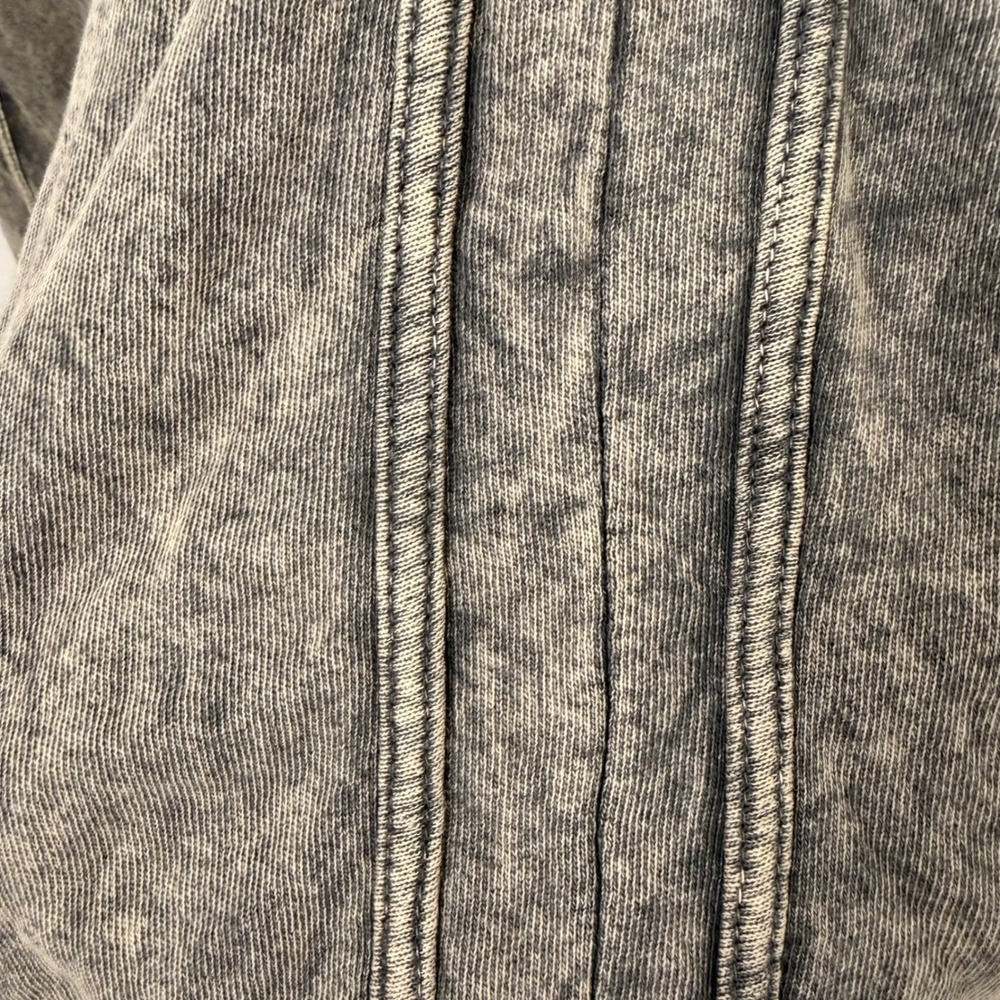 245.New Easel Mocha Gray Washed Wide Leg Pants Cotton French Terry Lounge Jogger - Picture 4 of 7